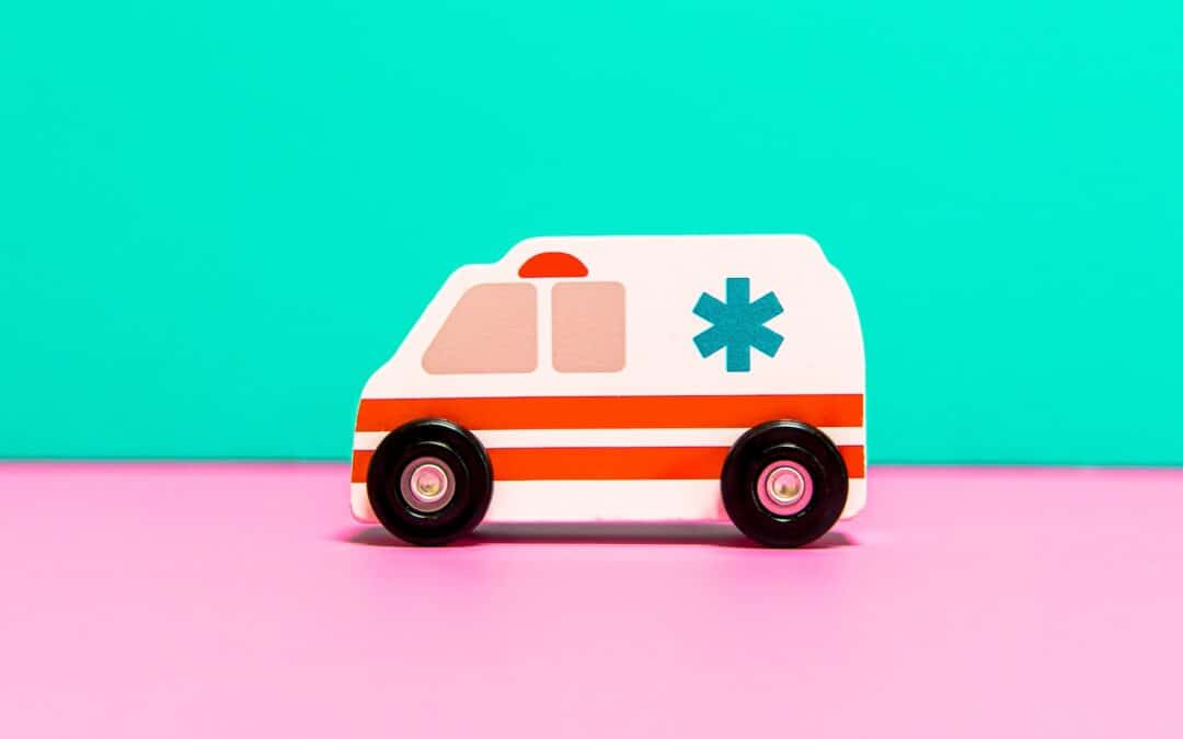 Image of a toy ambulance to indicate emergency dentistry