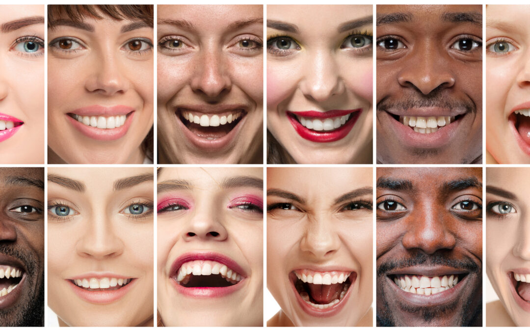 Beautiful close up portraits concept of teeth treatment